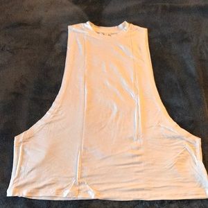 White Muscle Workout Running Weightlifting Tank Top Tee Shirt